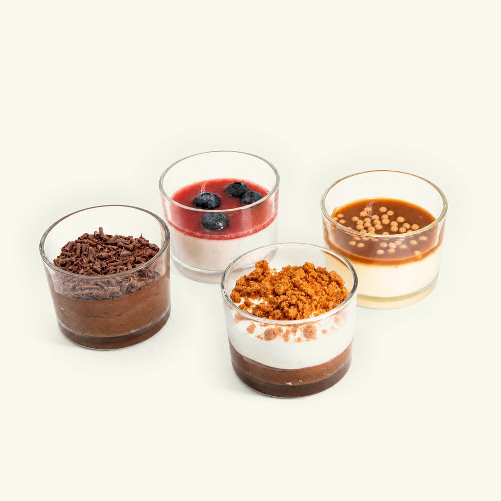 Assortiment van dessert in verrines